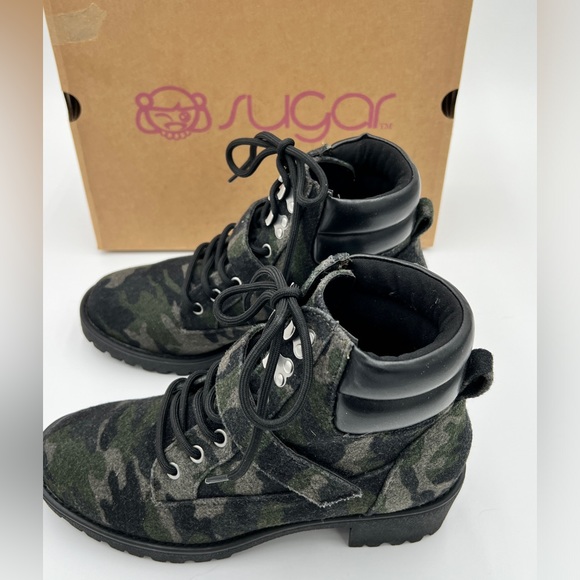 SUGAR - Myisha Camo Lug Sole Lifestyle Motorcycle Boots - Picture 3 of 7